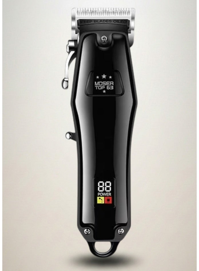 MDSERTOP TOP63 Professional Cordless Hair Clipper | High-Carbon Steel Blade & LCD Display | 2000mAh Long Runtime Trimmer with Taper Lever | Home Grooming Machine - Image 1